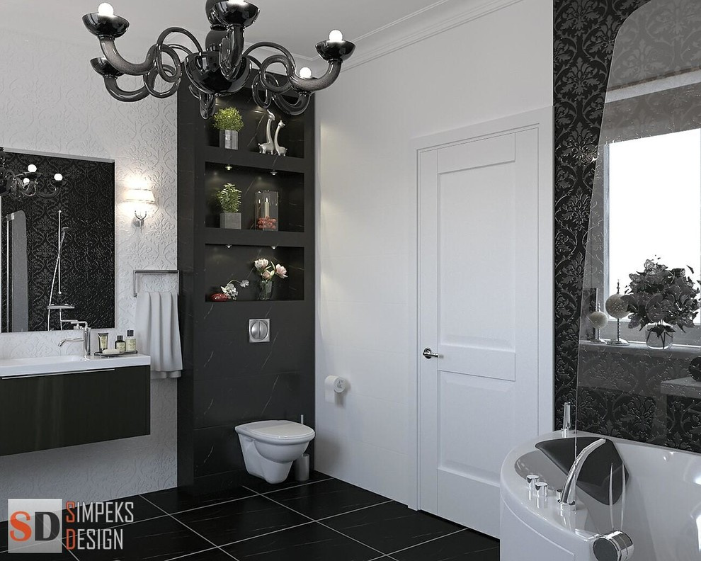 The interior of the house with modern classics elements