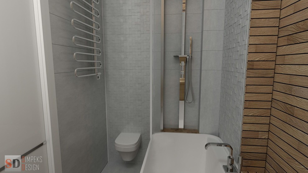 Simple design of the two- level penthouse.Loft style or kitsch.
