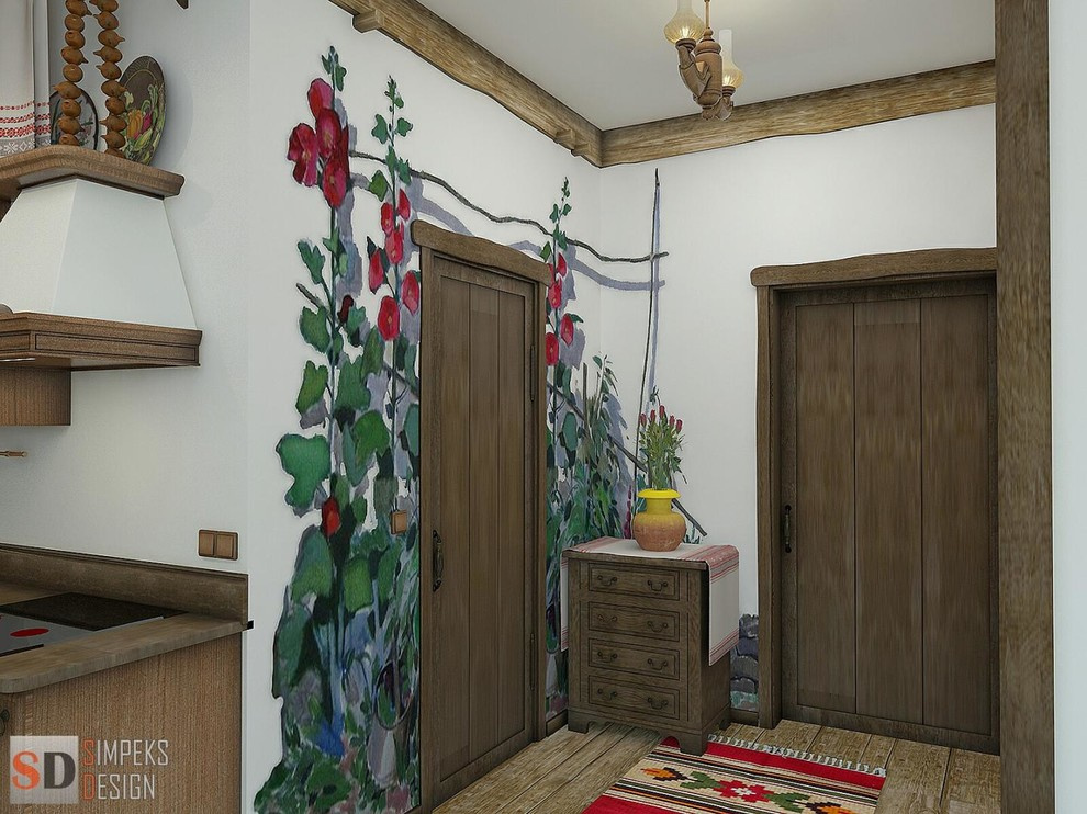 The comfortable apartment in country style of design.