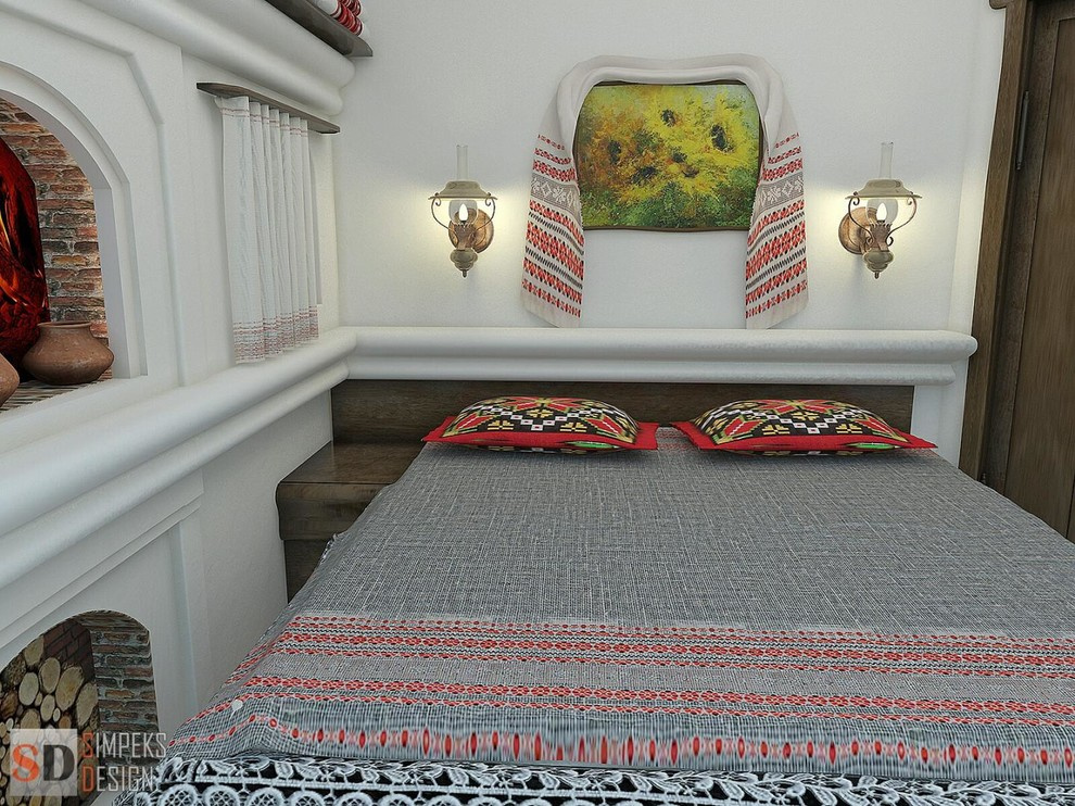 The comfortable apartment in country style of design.