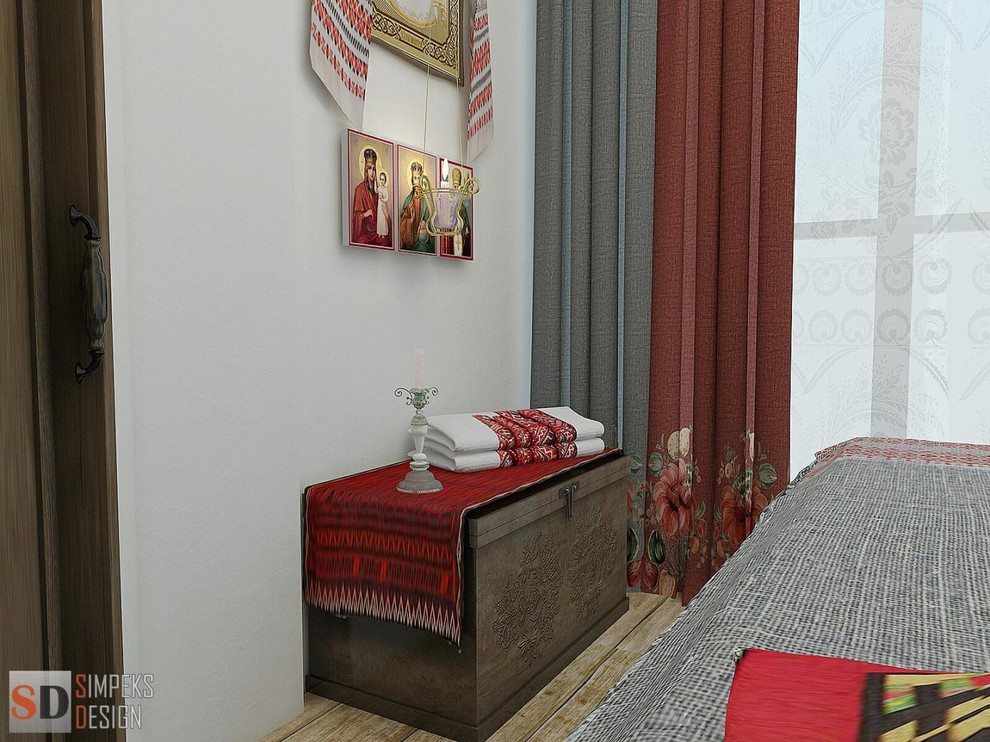 The comfortable apartment in country style of design.