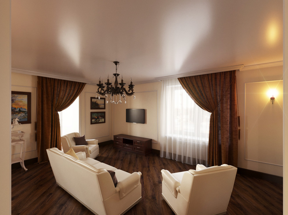 классический интерьер квартиры, мкрн. Панорама
