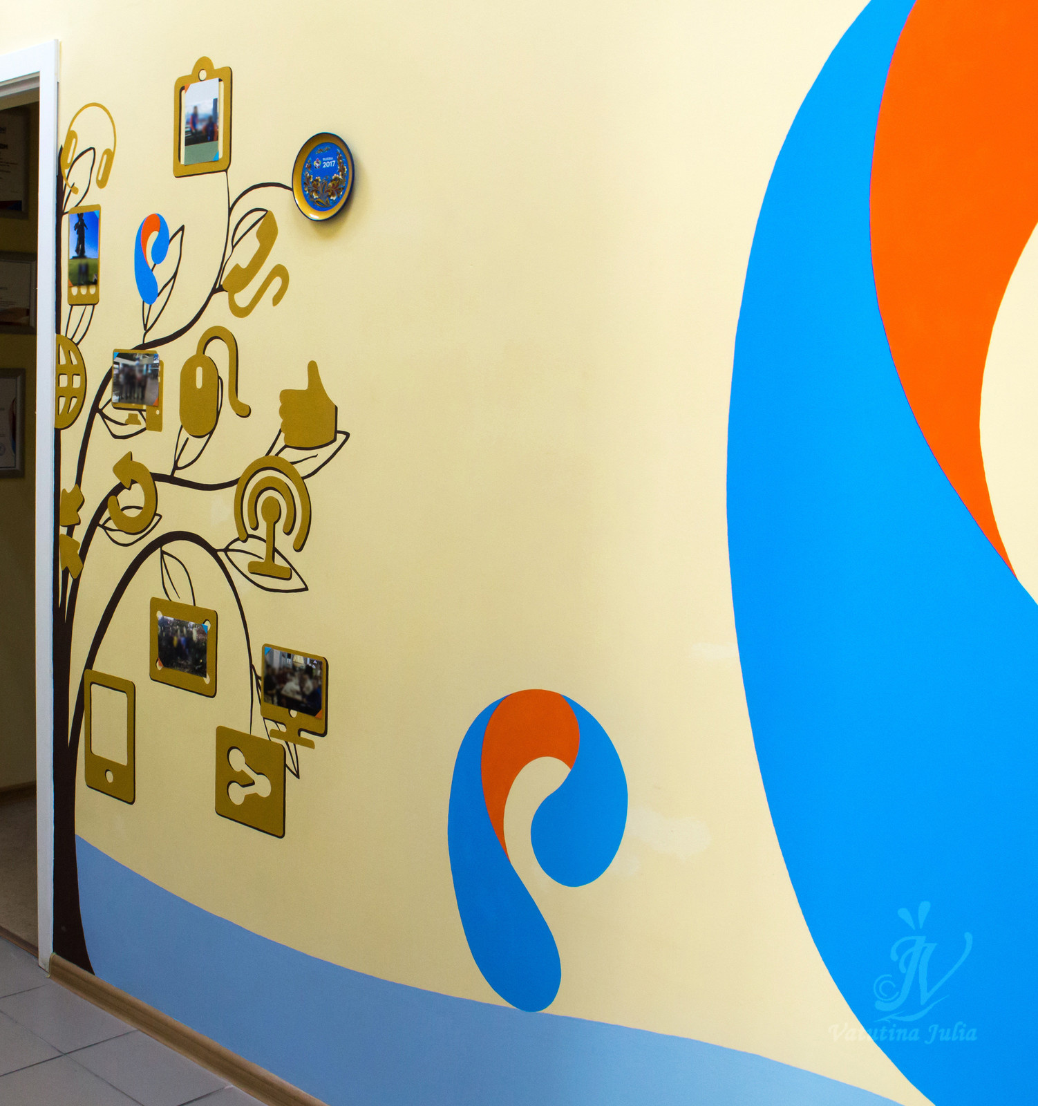 Роспись стены в компании Ростелеком