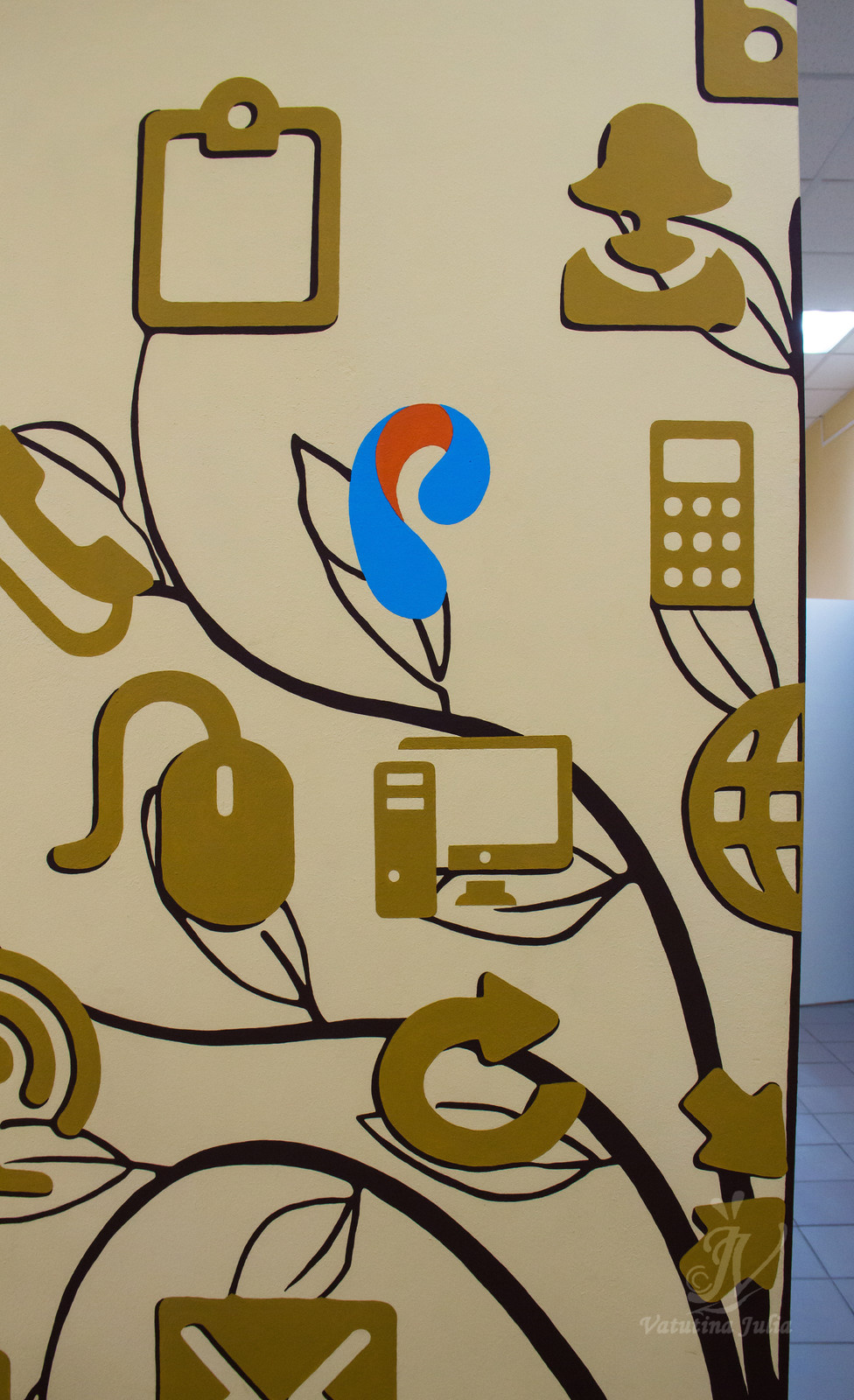 Роспись стены в компании Ростелеком
