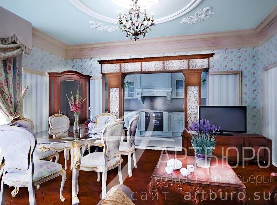 Классический стиль в трёхкомнатной квартире