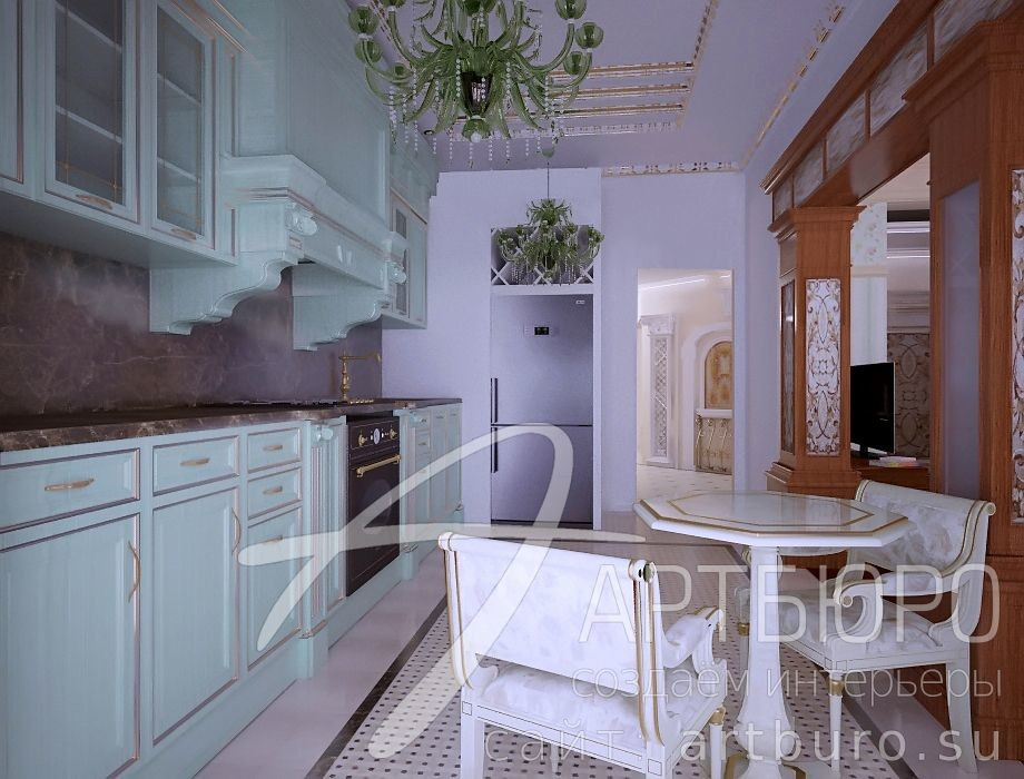 Классический стиль в трёхкомнатной квартире