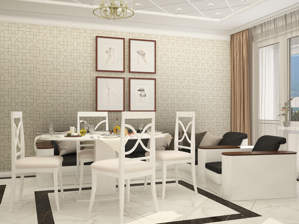 3-ёх комнатная квартира для семьи из 4-ёх человек. Кухня-столовая.