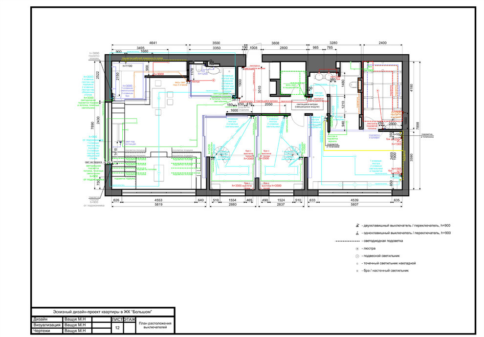 Чертежи к проекту квартиры в ЖК "Большом"