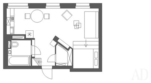 Студия на Арбате, 35 м2