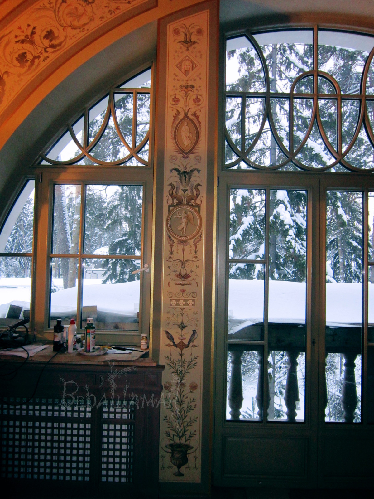 Роспись комнаты (коллективная, под руководством Петра Маркова)