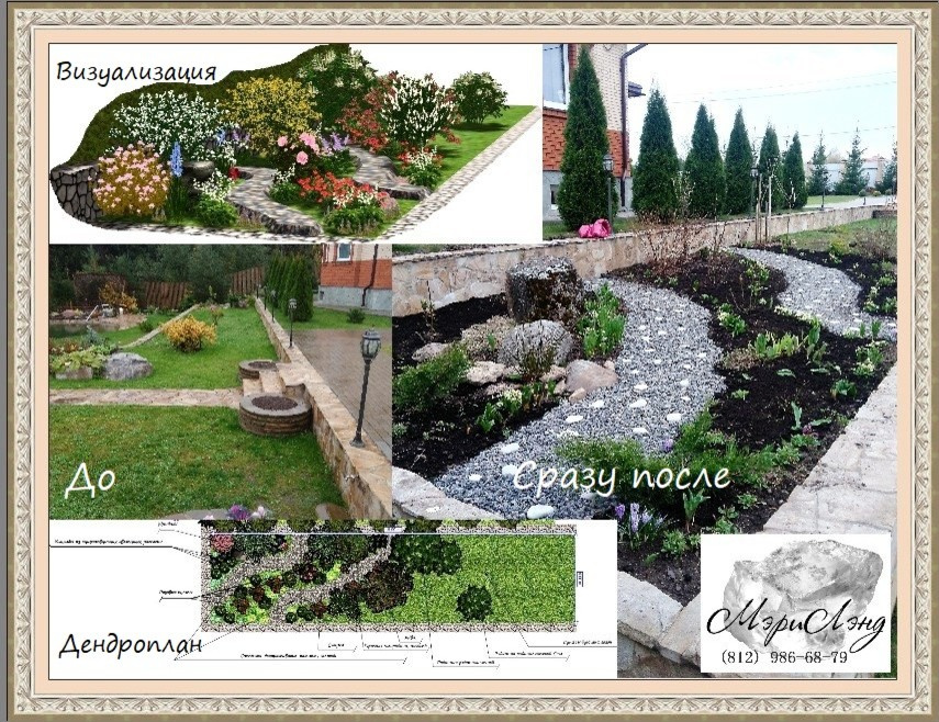 Реконструкция старых клумб, восстановление газонов