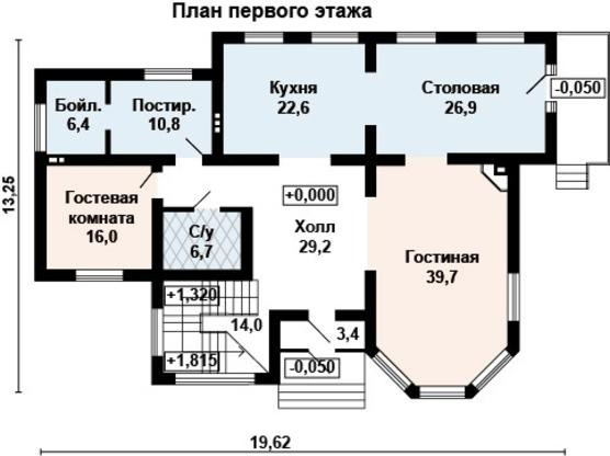 Двухэтажный дом из пенобетонных блоков с панорамными окнами