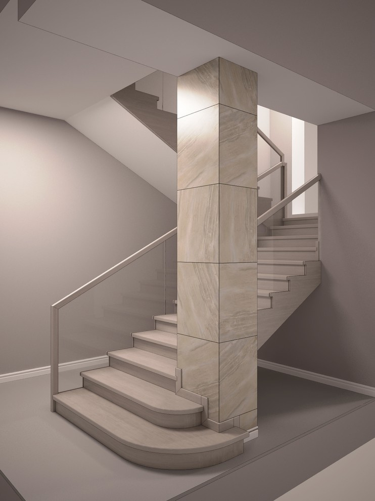 Облицовка бетонной лестницы