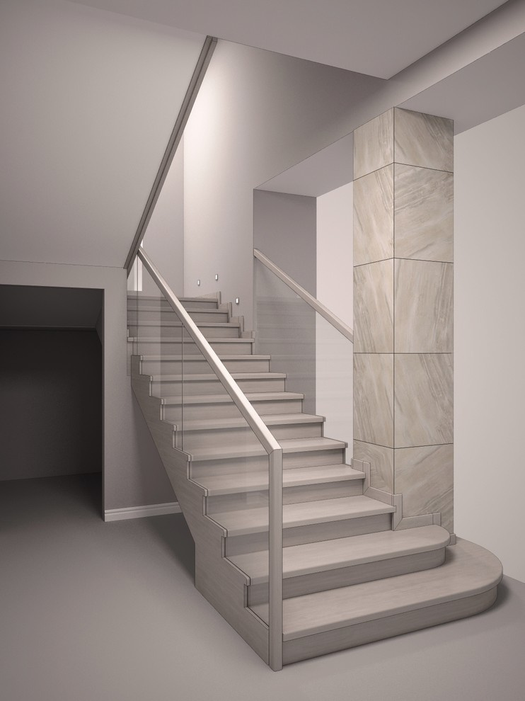 Облицовка бетонной лестницы