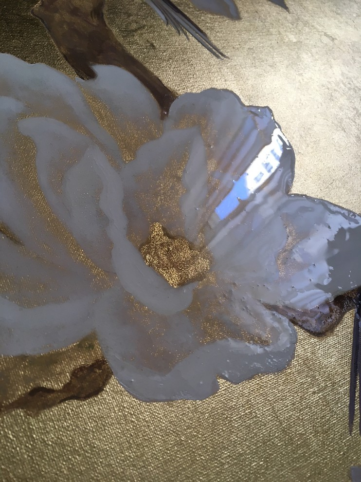 Картина "Магнолия" на золоте