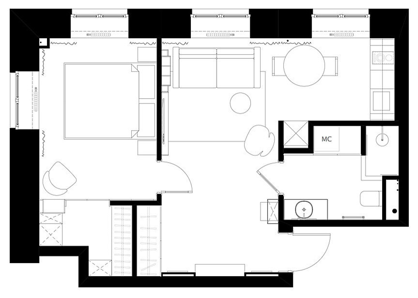 Маленькая квартира на улице Радищевская, 44 кв.м.