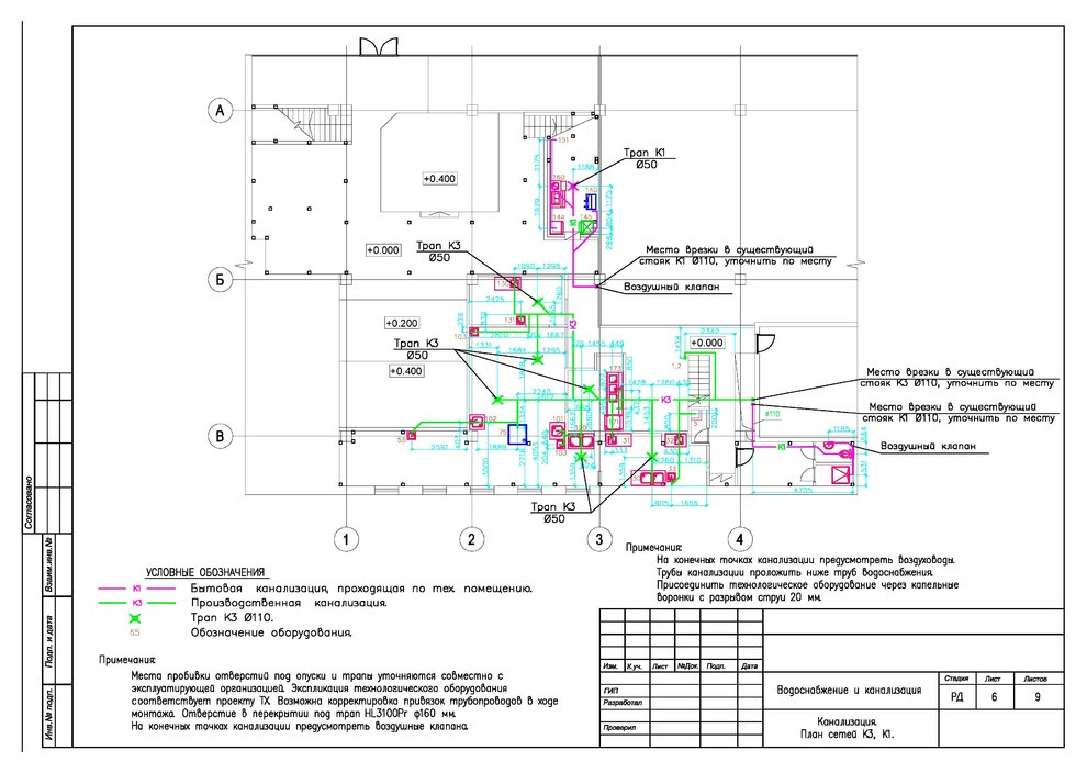 Проект канализации (ВК2)