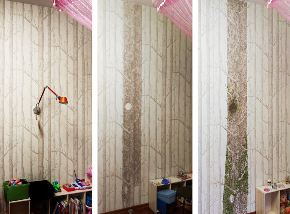 Роспись по бумажным обоям