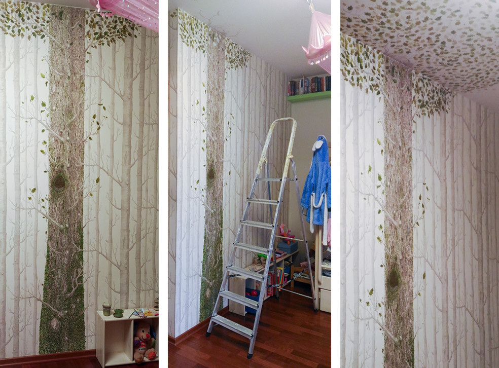 Роспись по бумажным обоям