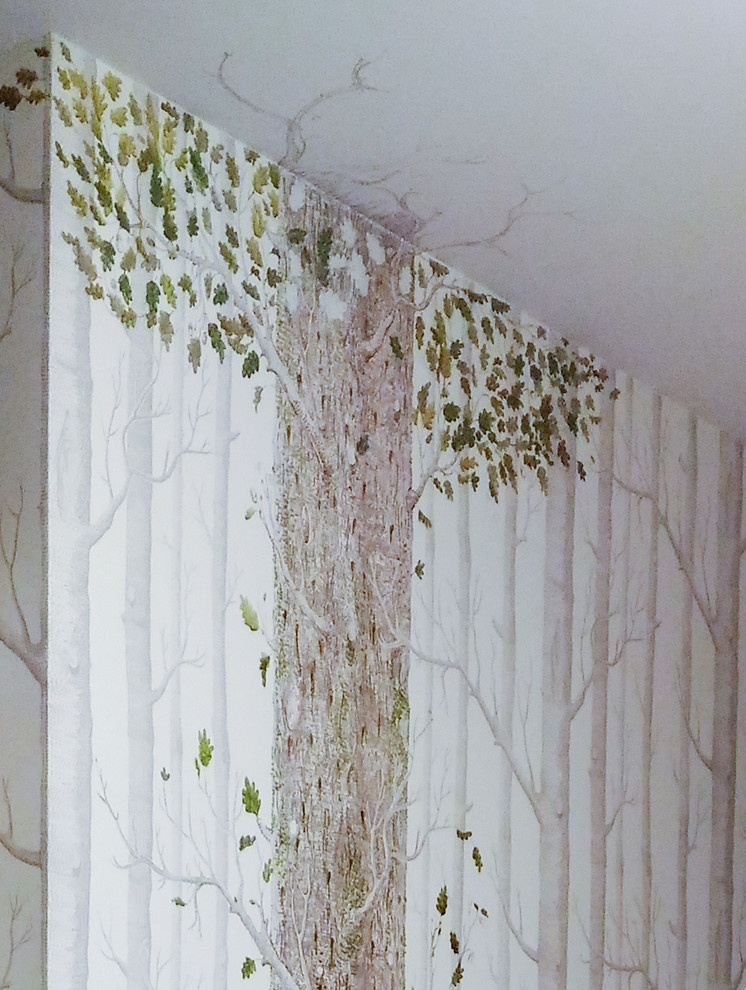 Роспись по бумажным обоям