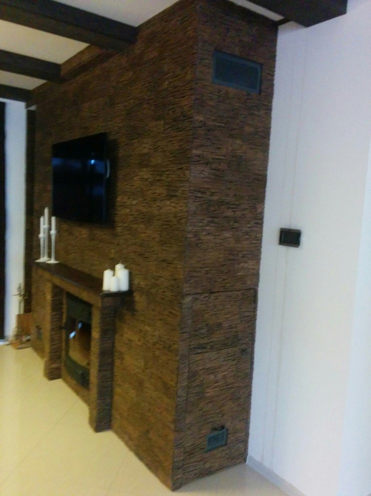 Камин с водным контуром в дачном доме в д. Бовбли