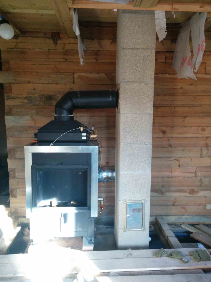 Каминная топка Hoxter c водным контуром в частном доме