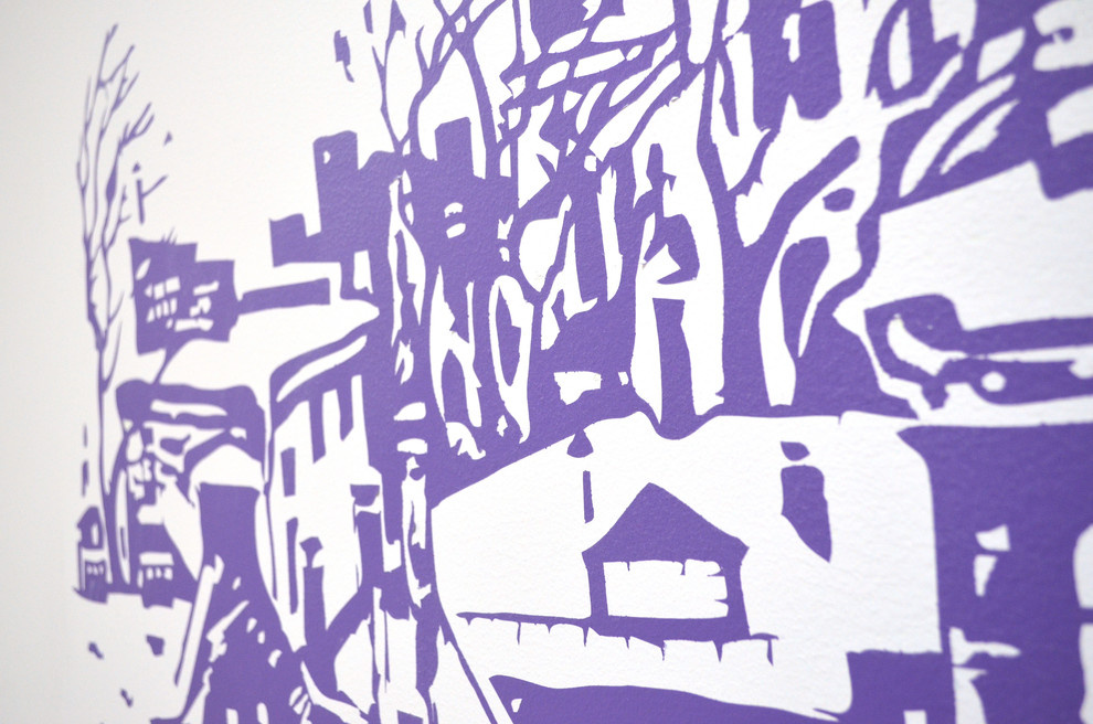 Оформление стен трафаретами гравюрами перинатального центра им. В.А. Алмазова