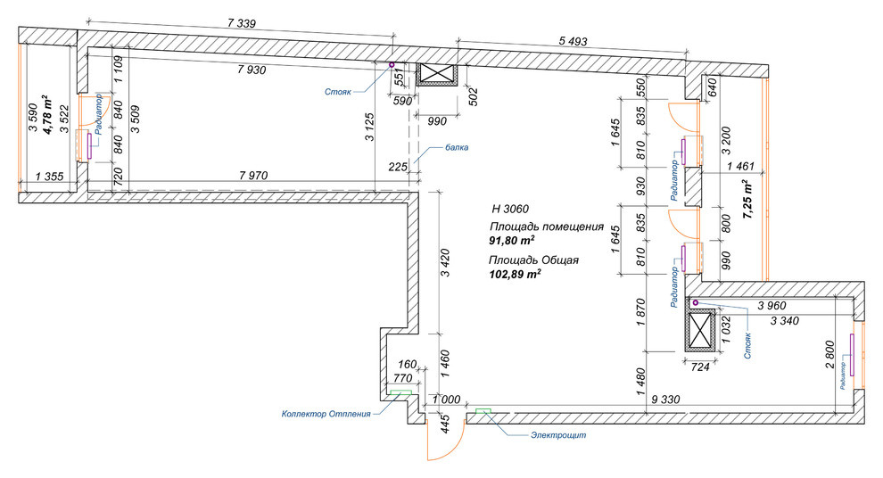 Обмерный план