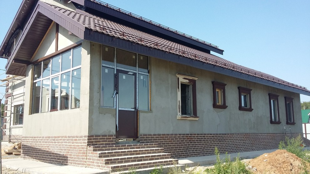 Отделка фасада декоративной штукатуркой