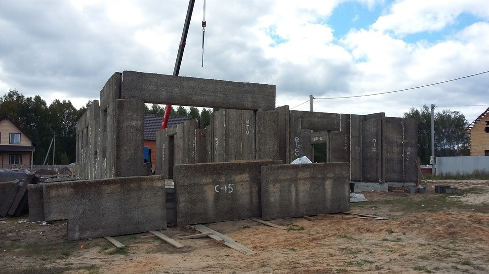 Строительство дома 240м2 из арболитовых панелей и блоков