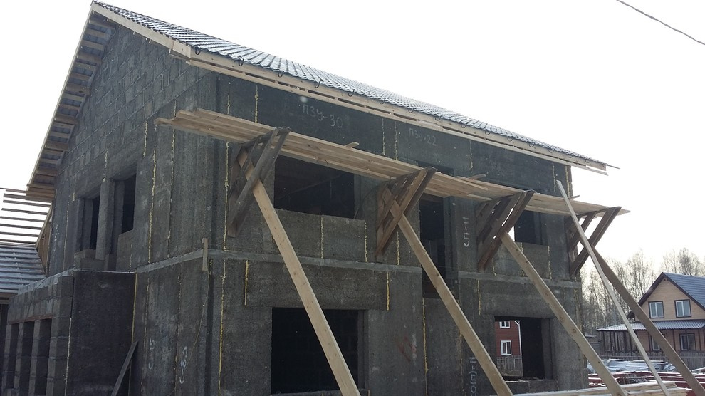 Строительство дома 240м2 из арболитовых панелей и блоков