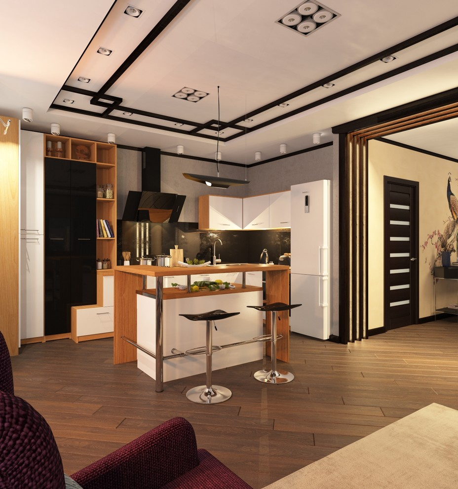 Дизайн гостиной, кухни, столовой в г.Воткинске