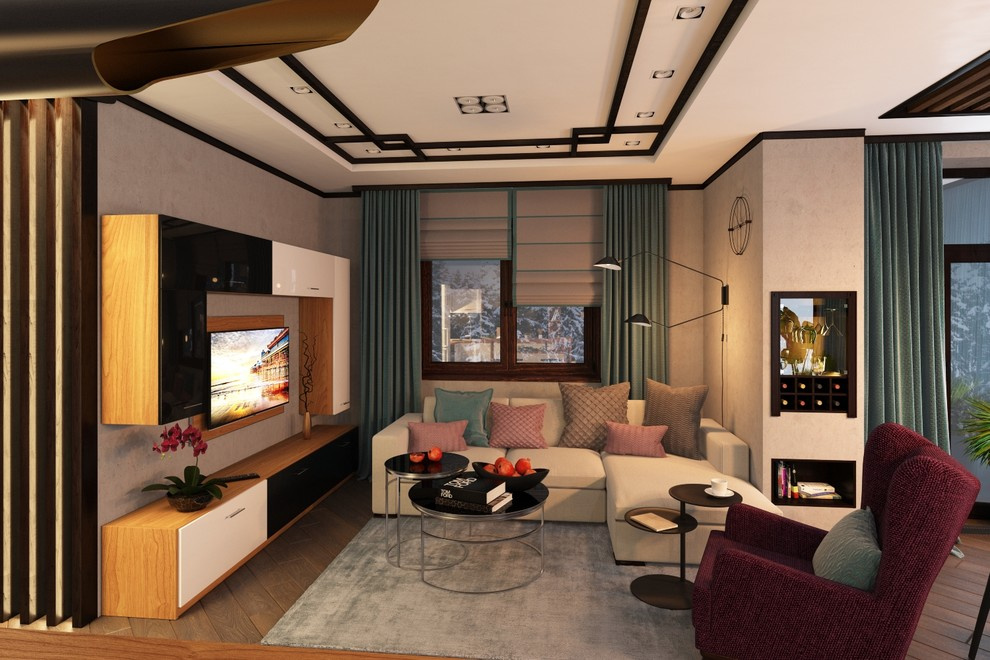 Дизайн гостиной, кухни, столовой в г.Воткинске