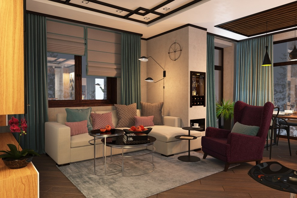 Дизайн гостиной, кухни, столовой в г.Воткинске