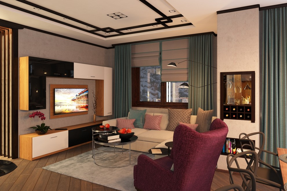 Дизайн гостиной, кухни, столовой в г.Воткинске