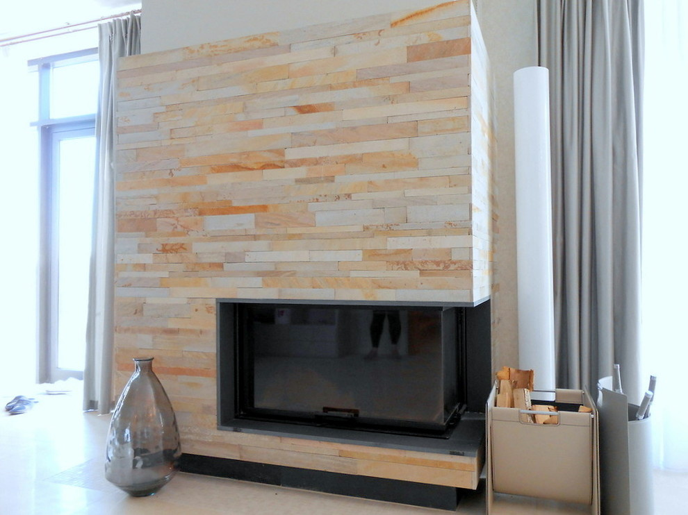 камины из камня и металла