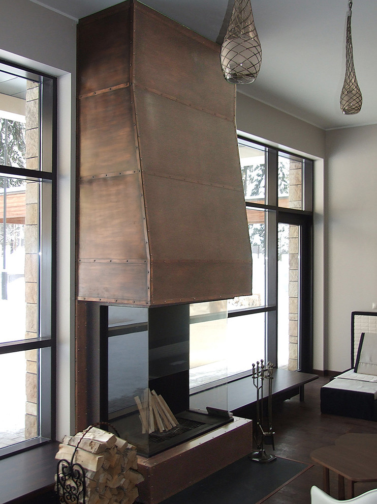 камины из камня и металла