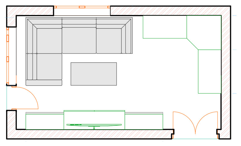Интерьер не большой гостиной.