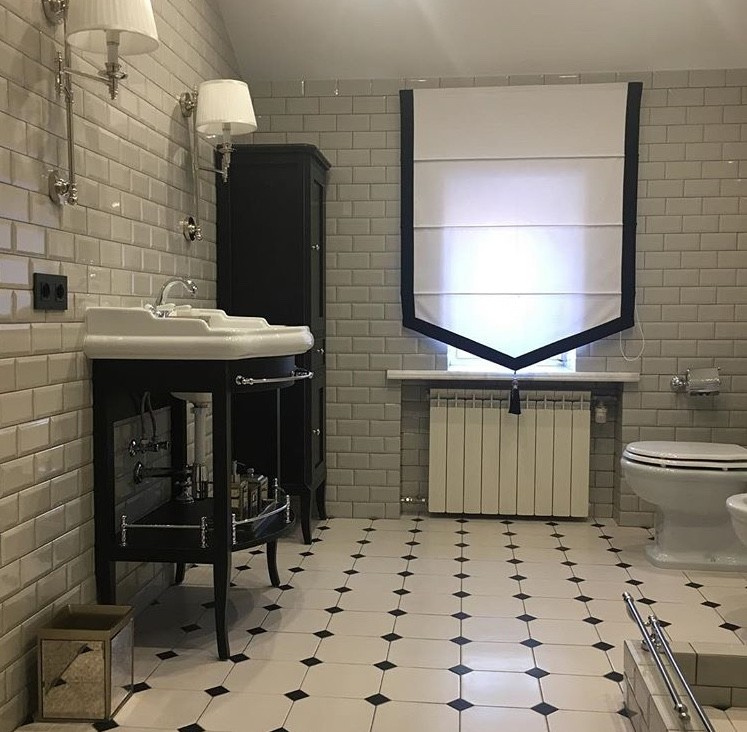 bathroom "black and white"