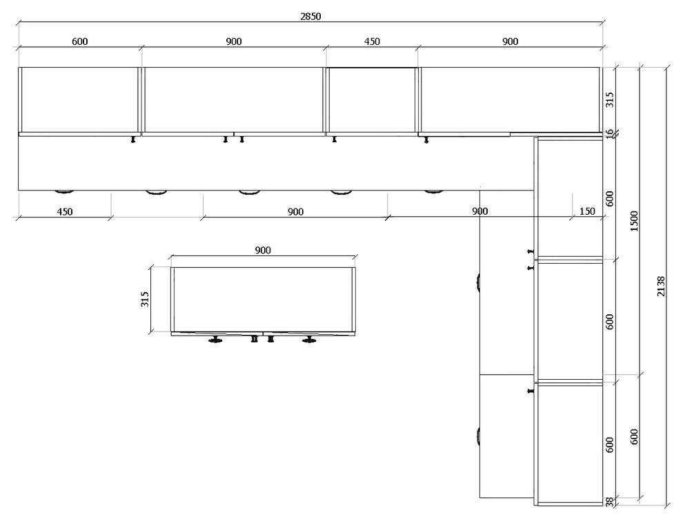 Габариты будущего гарнитура