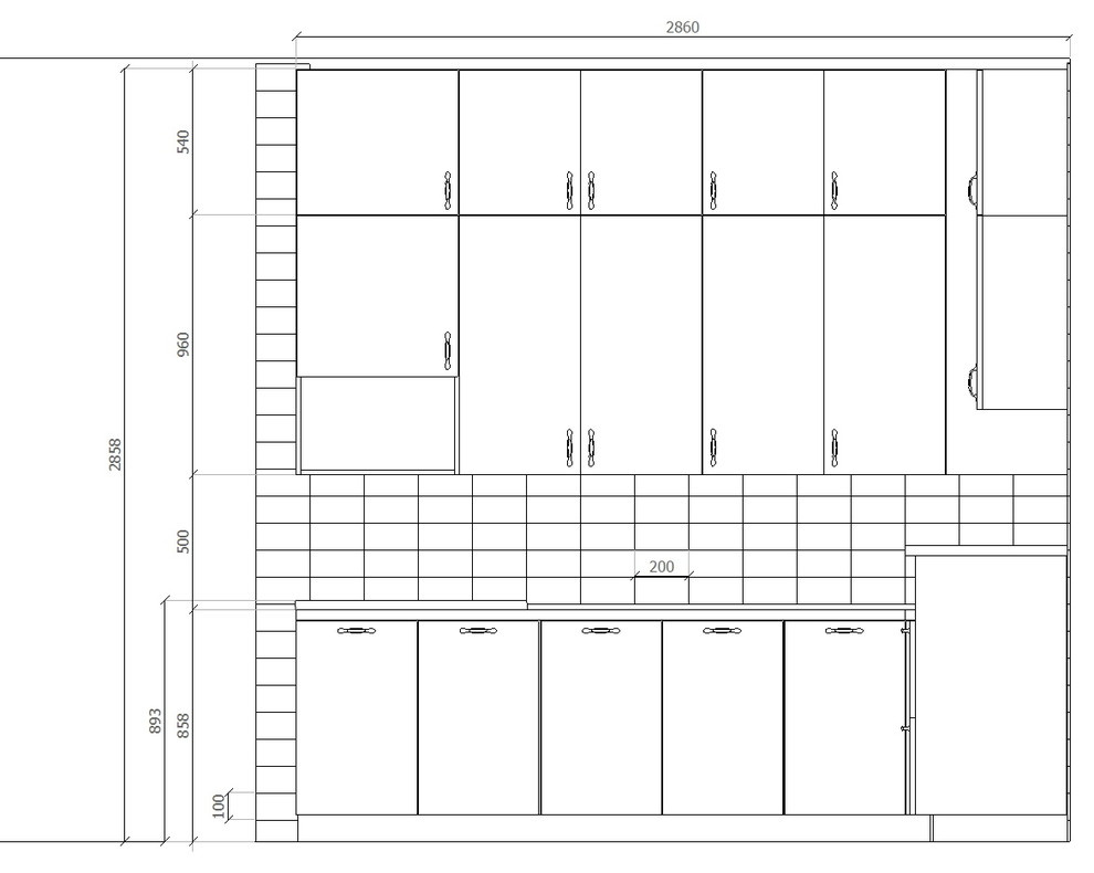 Габариты будущего гарнитура