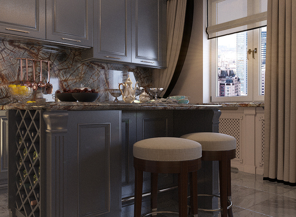 Project of Interiors at private flat at Molodogvardeyskaya Street, Moscow