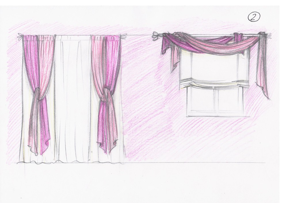Эскиз. Варианты штор.
