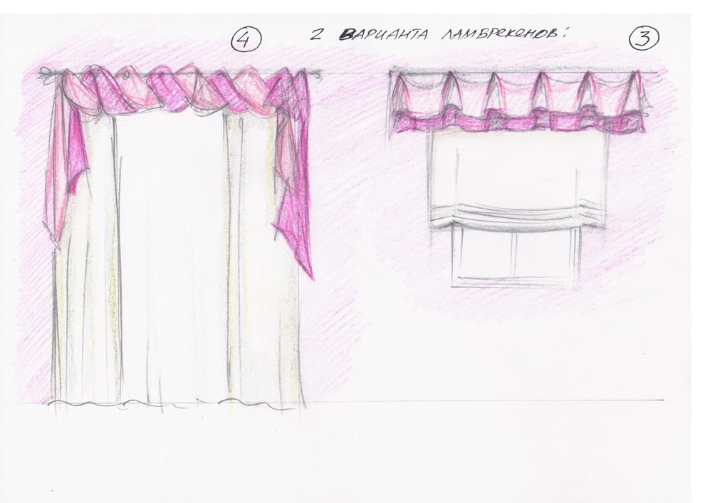 Варианты ламбрекенов.