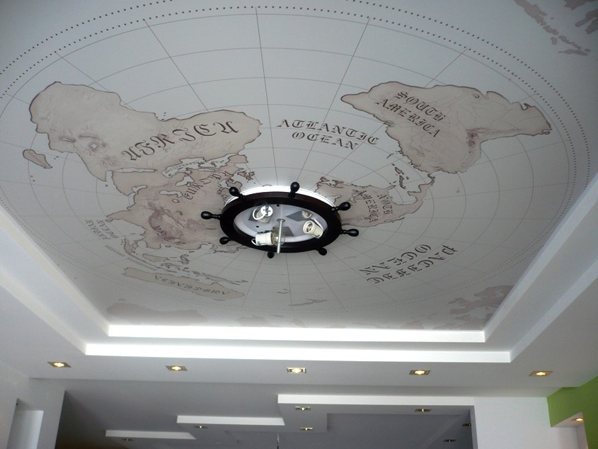 Арт печать на натяжных потолках.