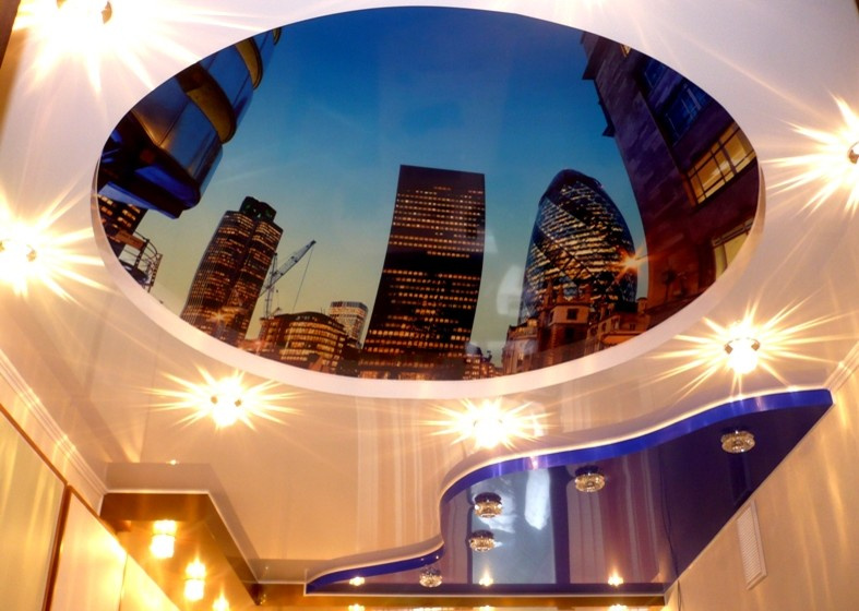 Арт печать на натяжных потолках.