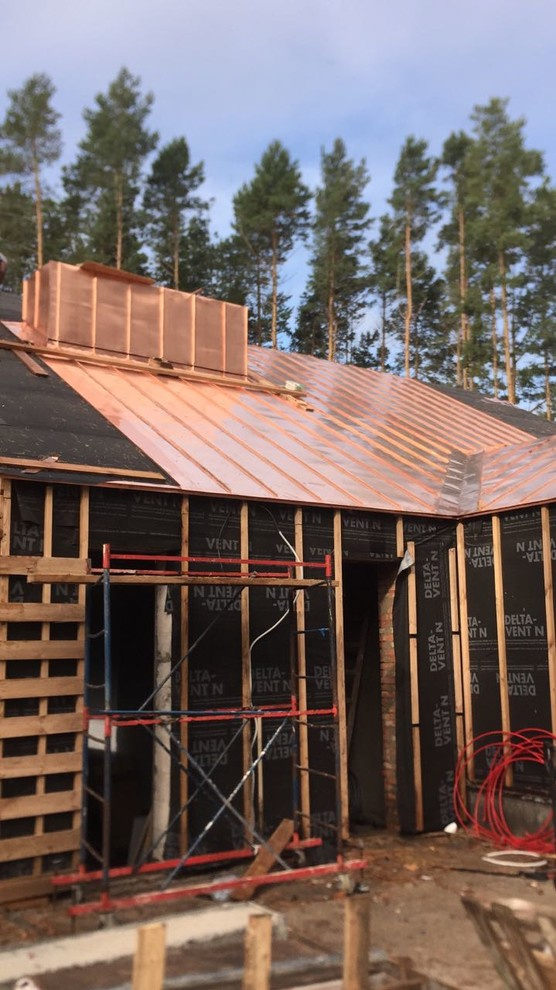 Устройство кровельных и фасадных конструкций с фальцевым медным покрытием