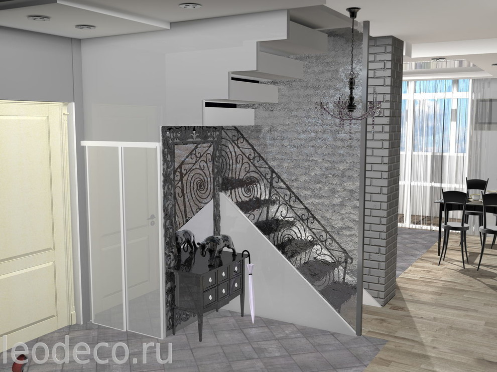 Двухуровневая квартира для молодой семьи с двумя детьми