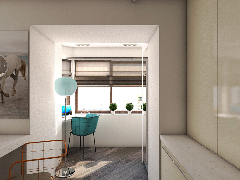 Дизайн квартиры-студии в стиле минимализм с элементами поп-арта.