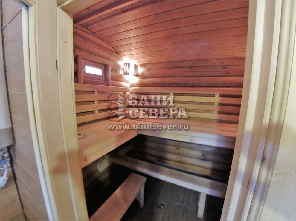 Баня 3х6 из оцилиндрованного бревна